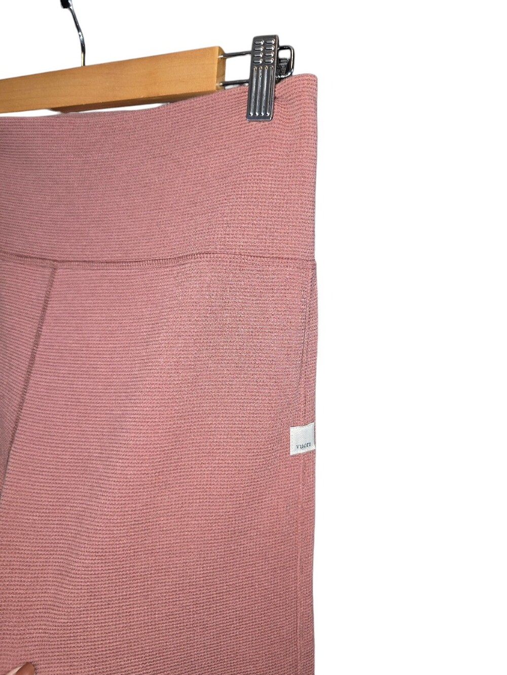 Vuori Bayview Thermal Leggings Rosewood Waffle Knit Moisture Wicking Size Large - Picture 8 of 14